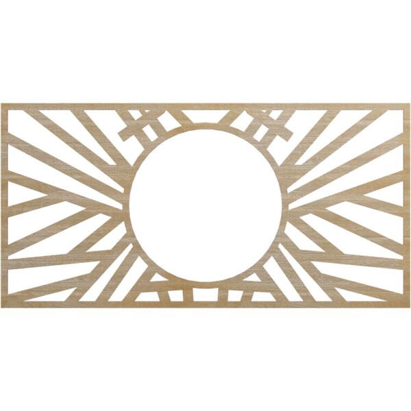 Ekena Millwork Hoover Wood Fretwork Pierced Ceiling Medallion, Hickory, 34"W x 17"H x 12 5/8"ID x 3/8"T CMWP34X17X0375HOHI - main
